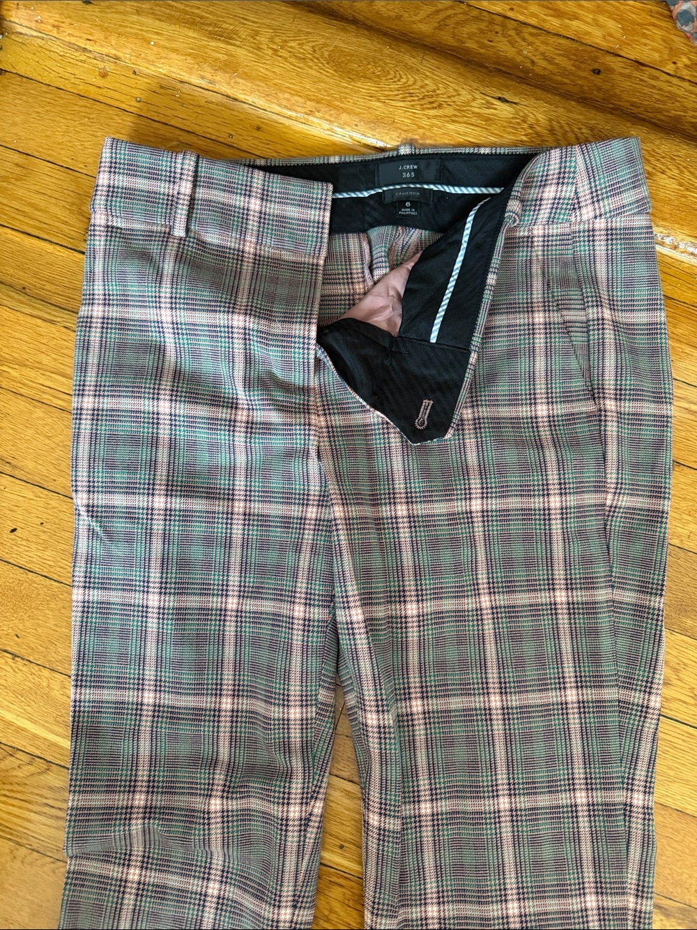 J. Crew Pink Plaid WMNS Trousers